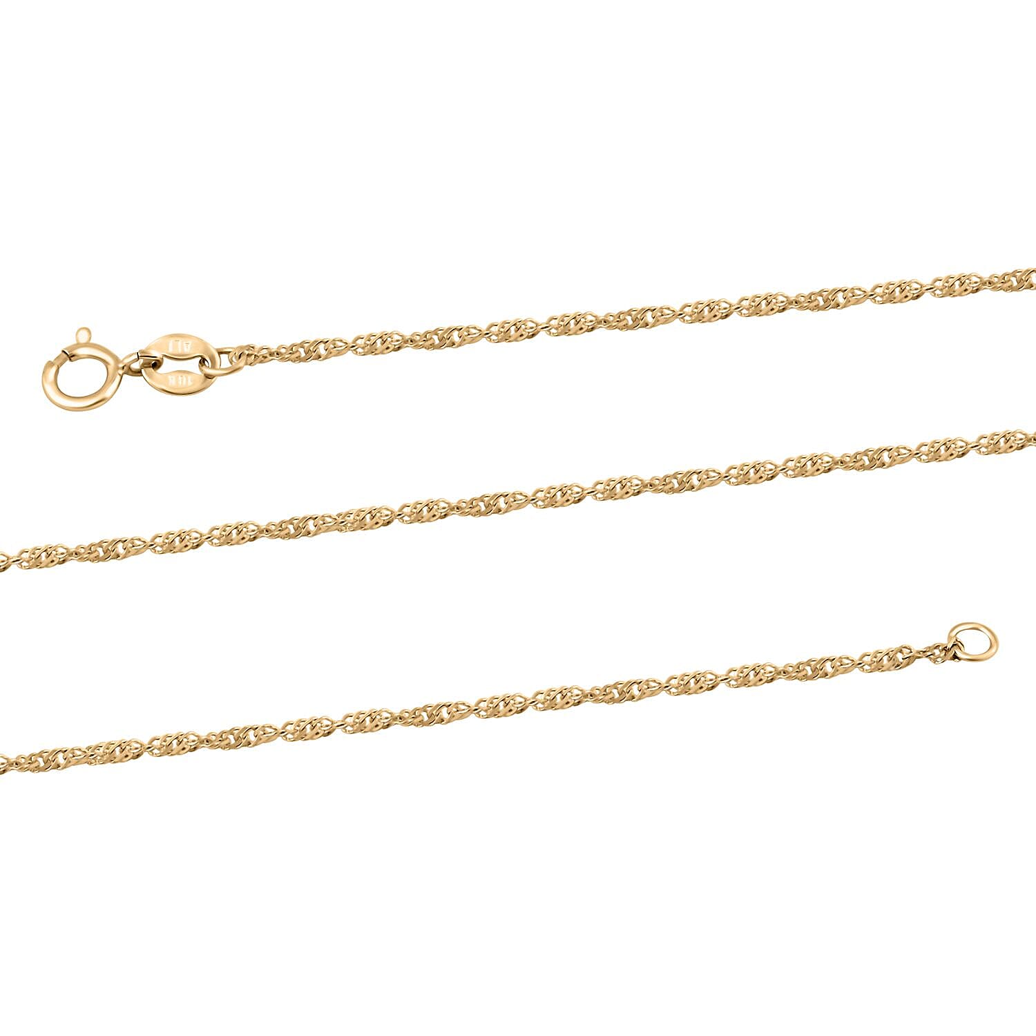 10K Yellow Gold Singapore Chain Necklace 18 Inches 1.20 Grams
