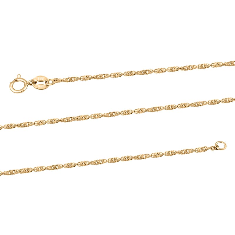 10K Yellow Gold Singapore Chain Necklace 18 Inches 1.20 Grams