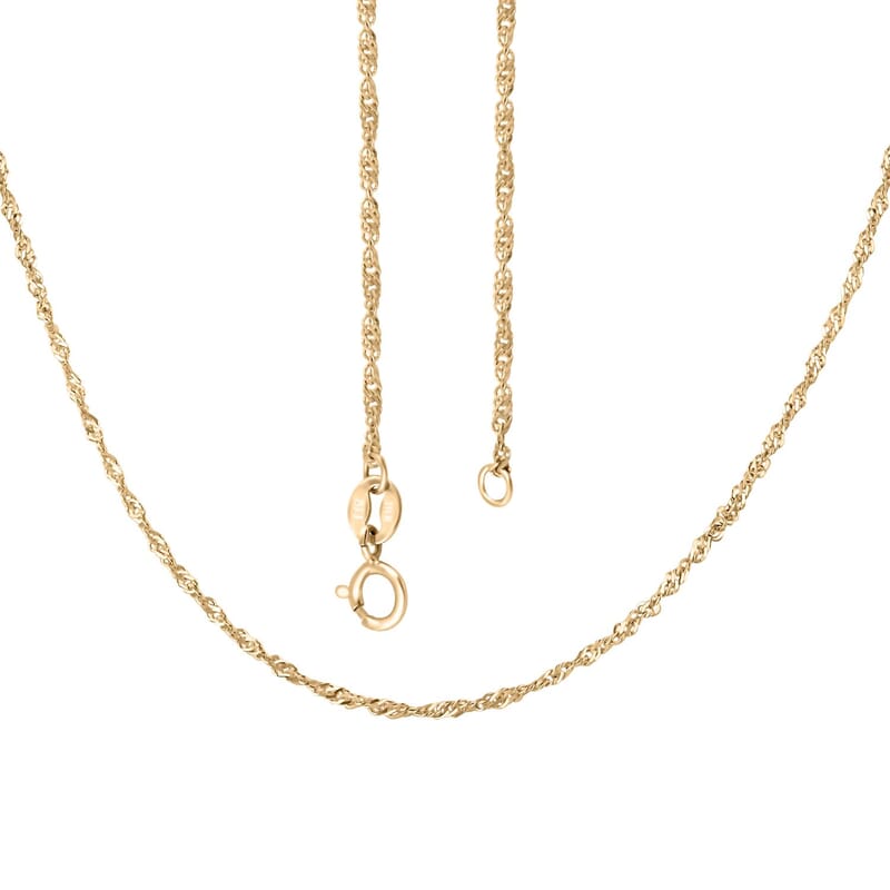 10K Yellow Gold Singapore Chain Necklace 18 Inches 1.20 Grams