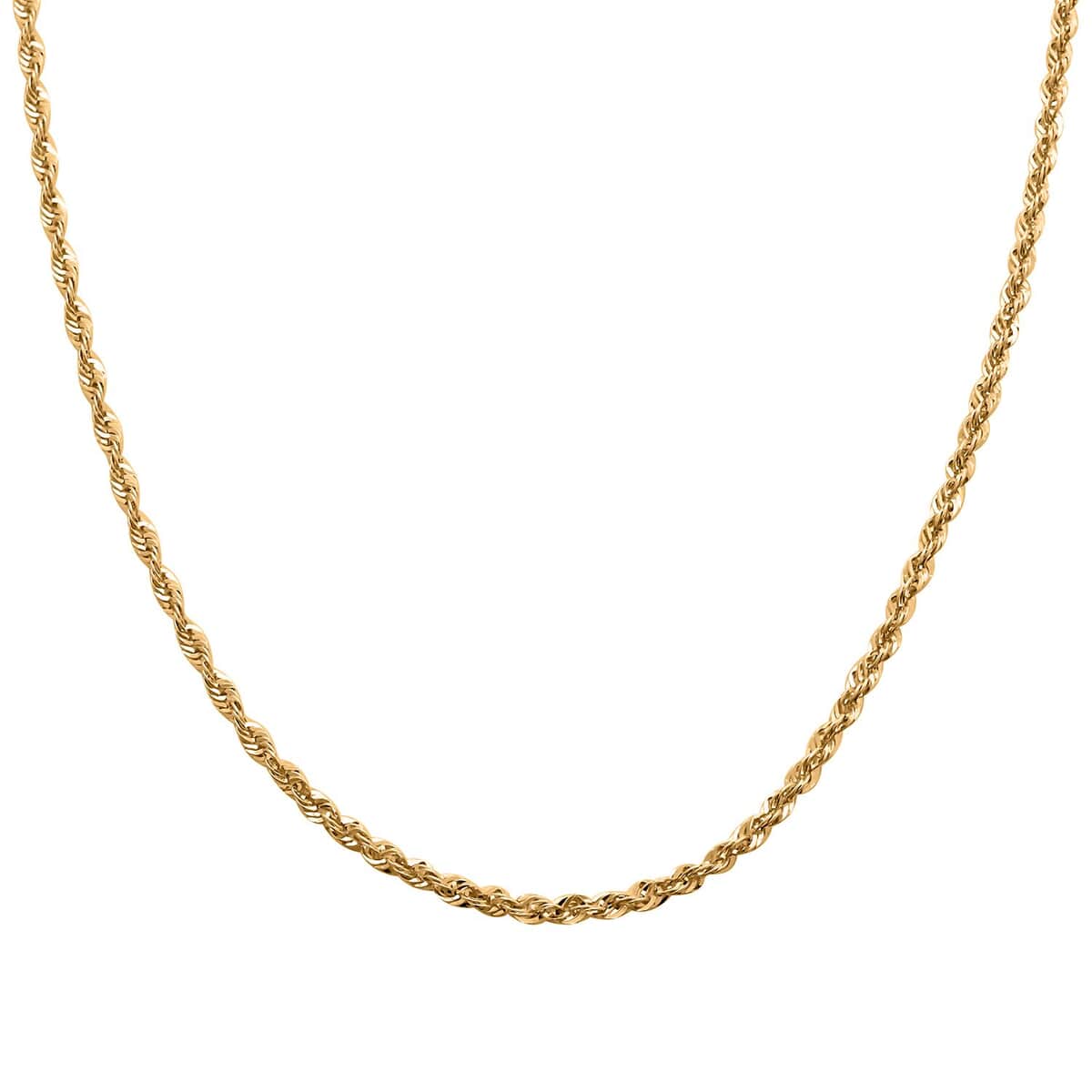 10K Yellow Gold 2.5mm Rope Chain Necklace 24 Inches 2.55 Grams image number 0