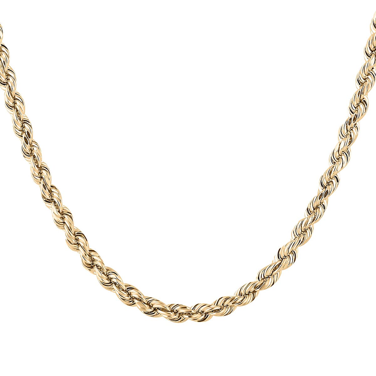 10K Yellow Gold 3.5mm Rope Chain Necklace 24 Inches 7.30 Grams image number 0