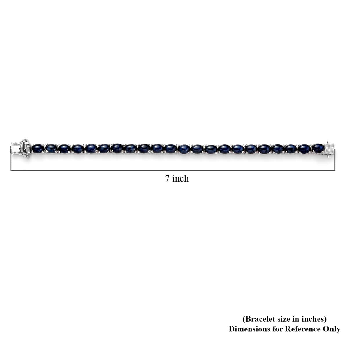 Blue Star Sapphire (DF) Tennis Bracelet in Platinum Over Sterling Silver (6.50 In) 28.50 ctw image number 4