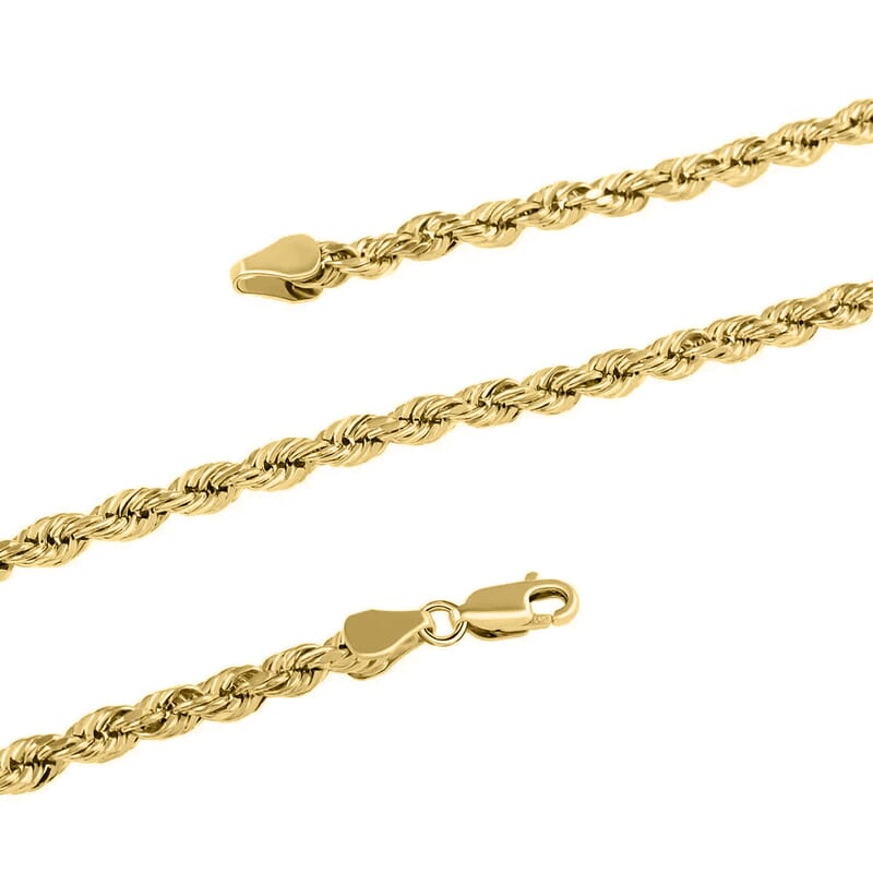10K Yellow Gold 5mm Rope Chain Necklace 20 Inches 8.0 Grams