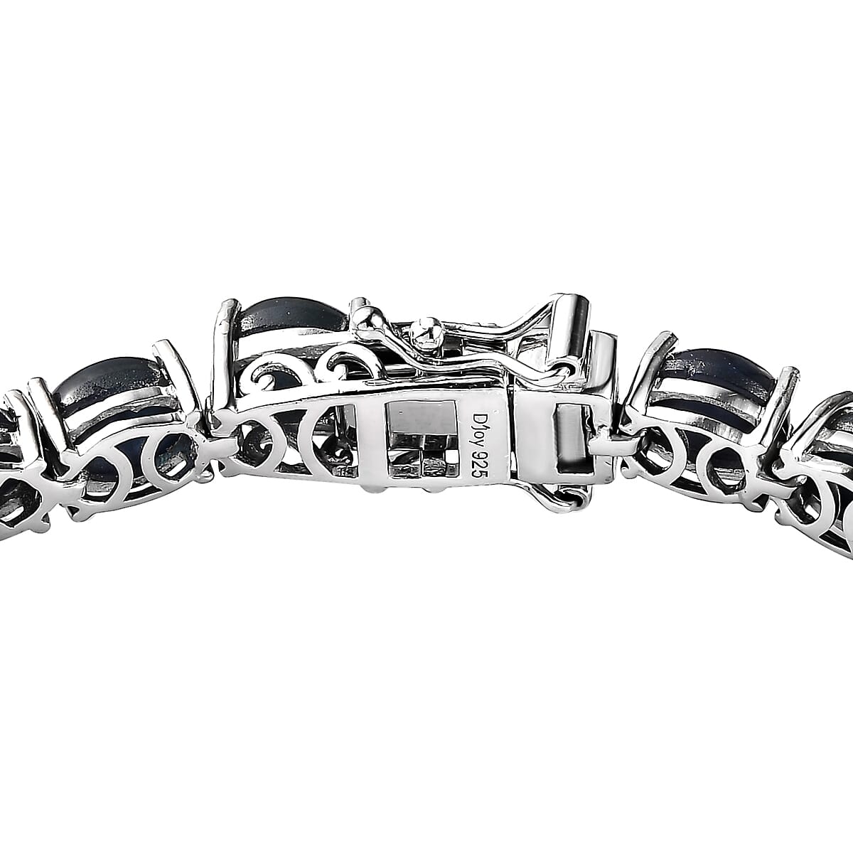 Blue Star Sapphire (DF) Tennis Bracelet in Platinum Over Sterling Silver (8.00 In) 35.10 ctw image number 3