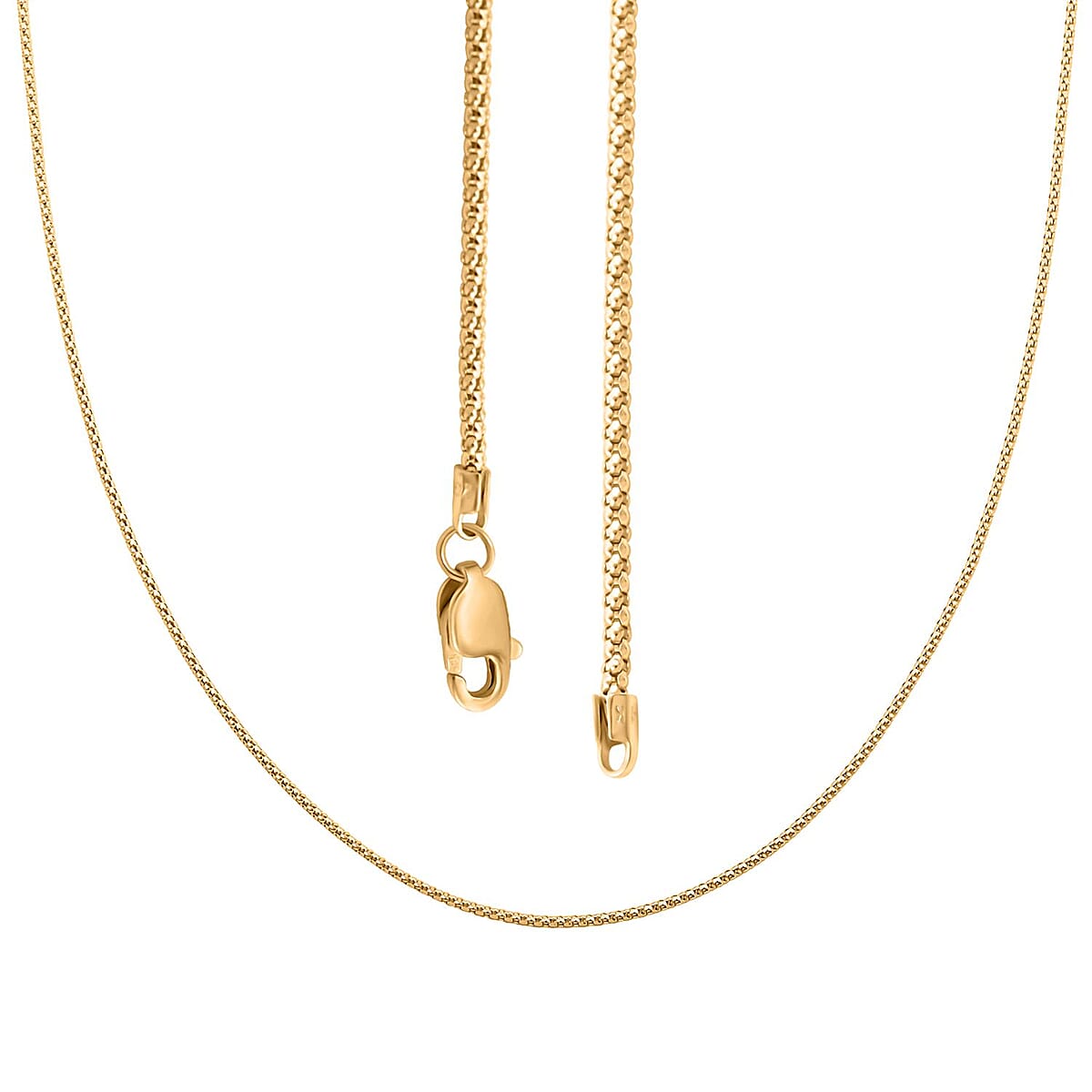 14K Yellow Gold 1.30mm Popcorn Chain Necklace 18 Inches 2.56 Grams image number 3