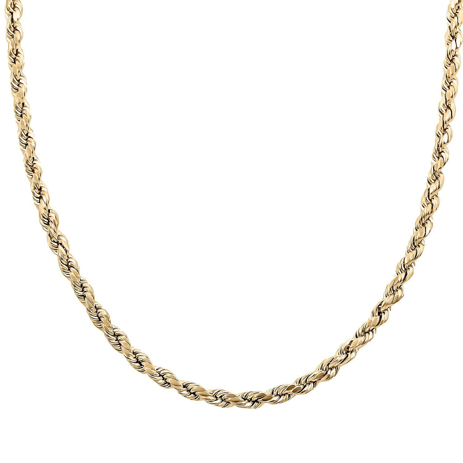 10K Yellow Gold 6mm Rope Chain Necklace 22 Inches 11 Grams