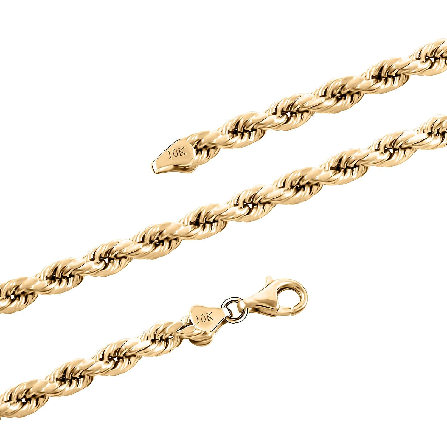 10K Yellow Gold 6mm Rope Chain Necklace 22 Inches 11 Grams