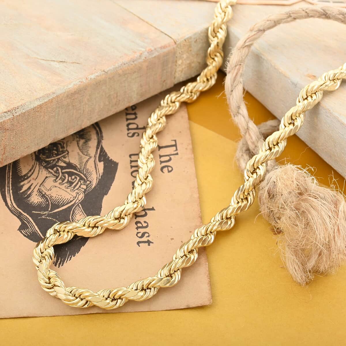 10K Yellow Gold 6mm Rope Chain Necklace 24 Inches 11.95 Grams image number 1