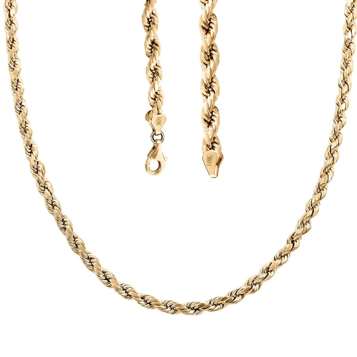 10K Yellow Gold 6mm Rope Chain Necklace 24 Inches 11.95 Grams image number 3