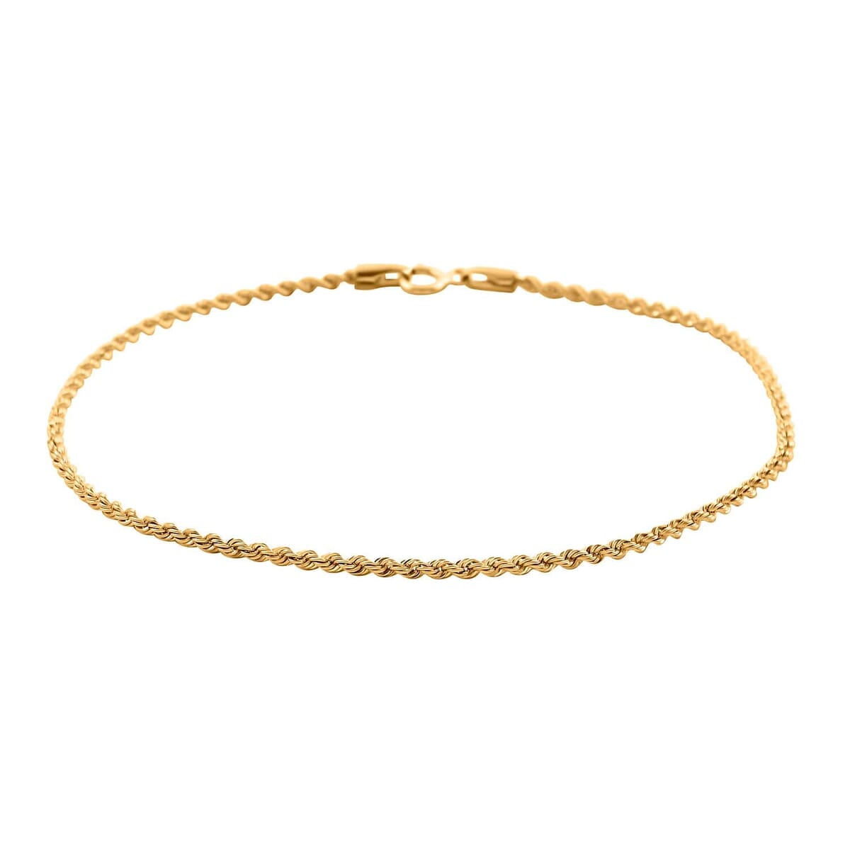 10K Yellow Gold 1.6mm Rope Chain Bracelet (7.50 In) (0.65 g) image number 0