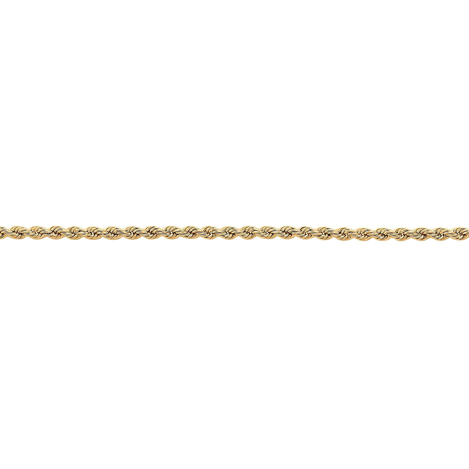 10K Yellow Gold 1.6mm Rope Chain Bracelet (7.50 In) 0.65 Grams