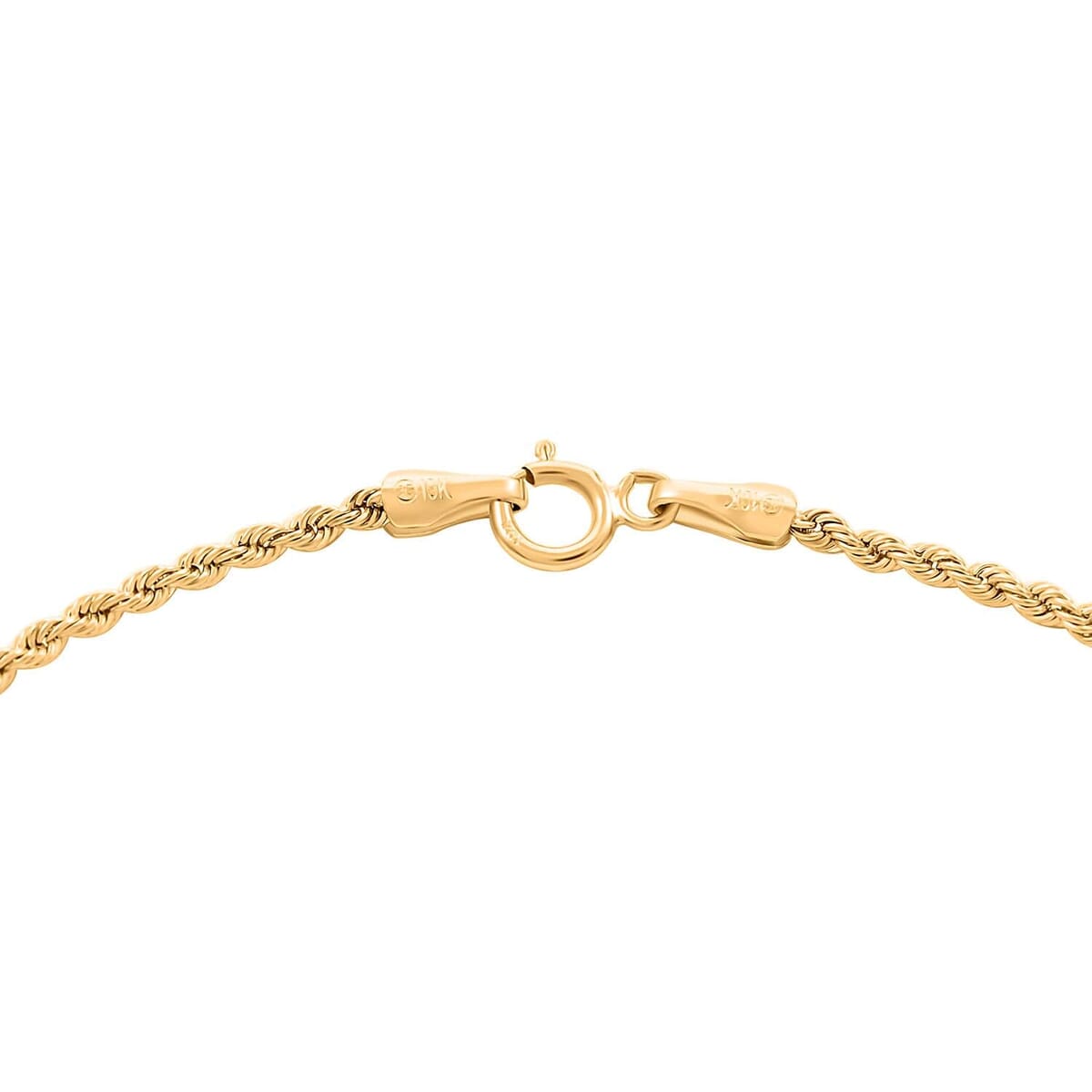 10K Yellow Gold 1.6mm Rope Chain Bracelet (7.50 In) (0.65 g) image number 3