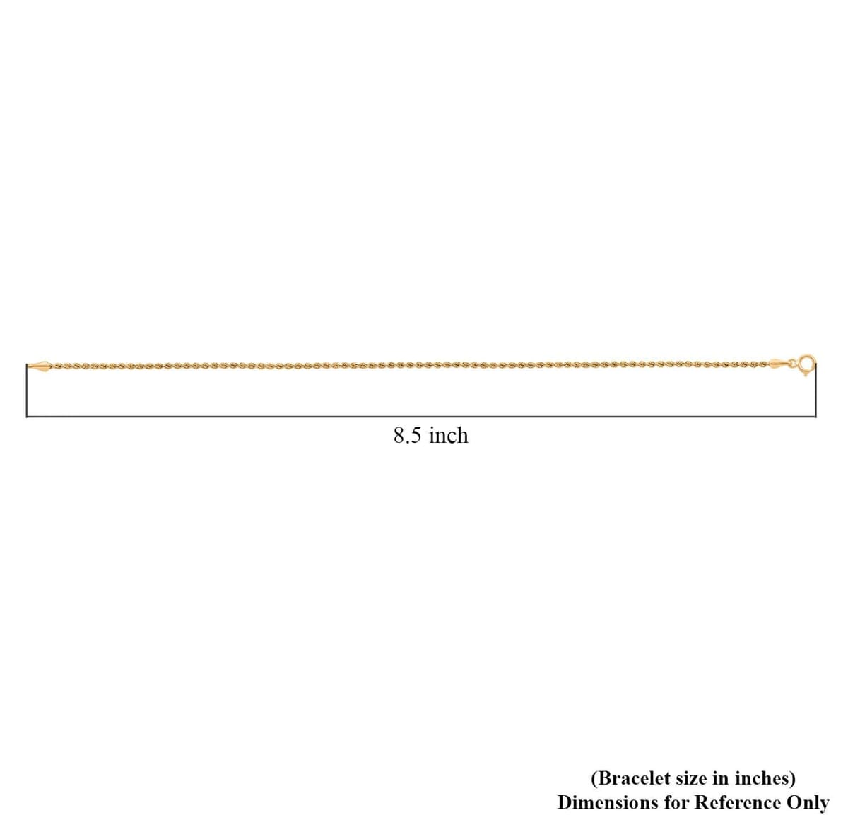 10K Yellow Gold 1.6mm Rope Chain Bracelet (7.50 In) (0.65 g) image number 4