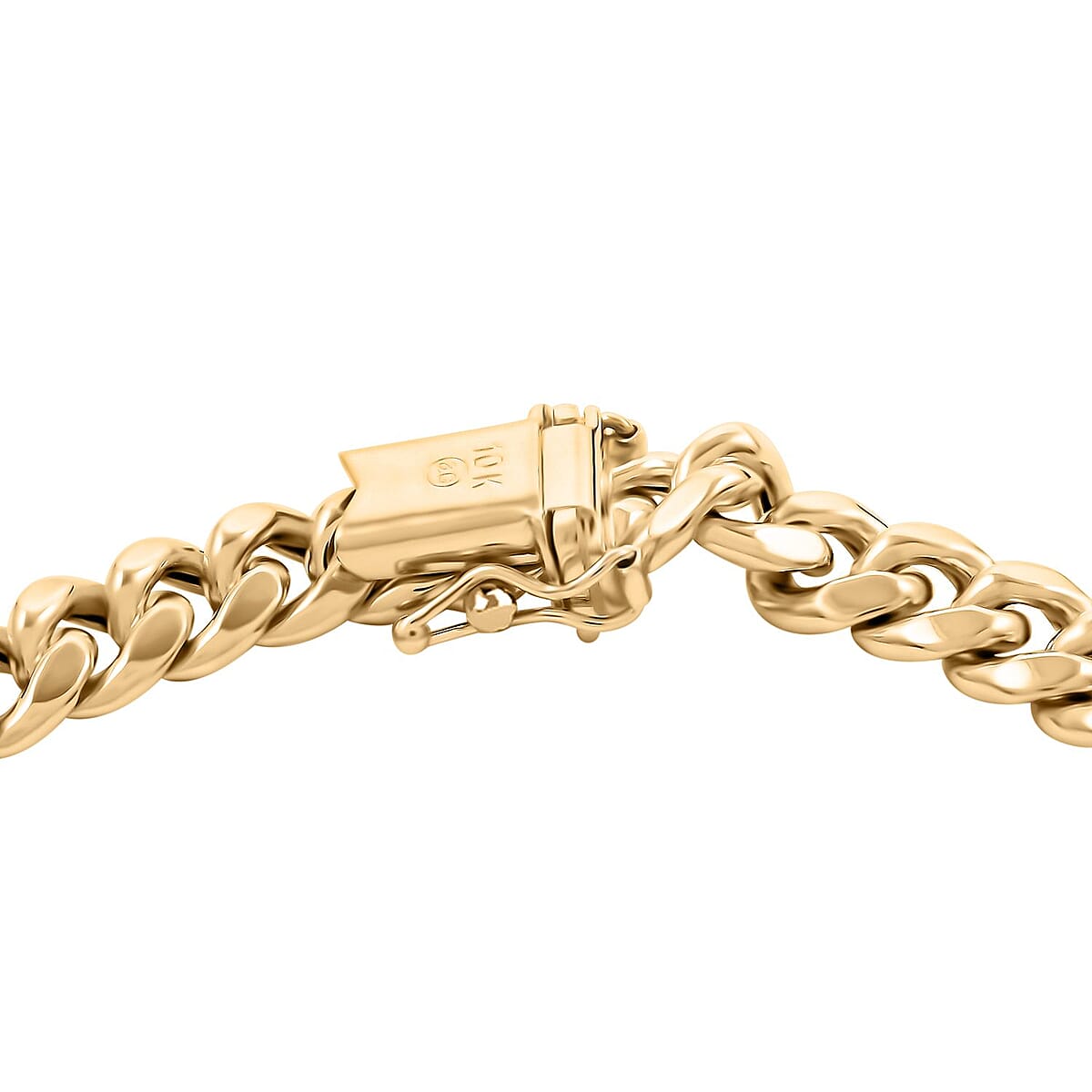 10K Yellow Gold 6.7mm Miami Cuban Chain Bracelet (9.00 In) 12.85 Grams image number 4