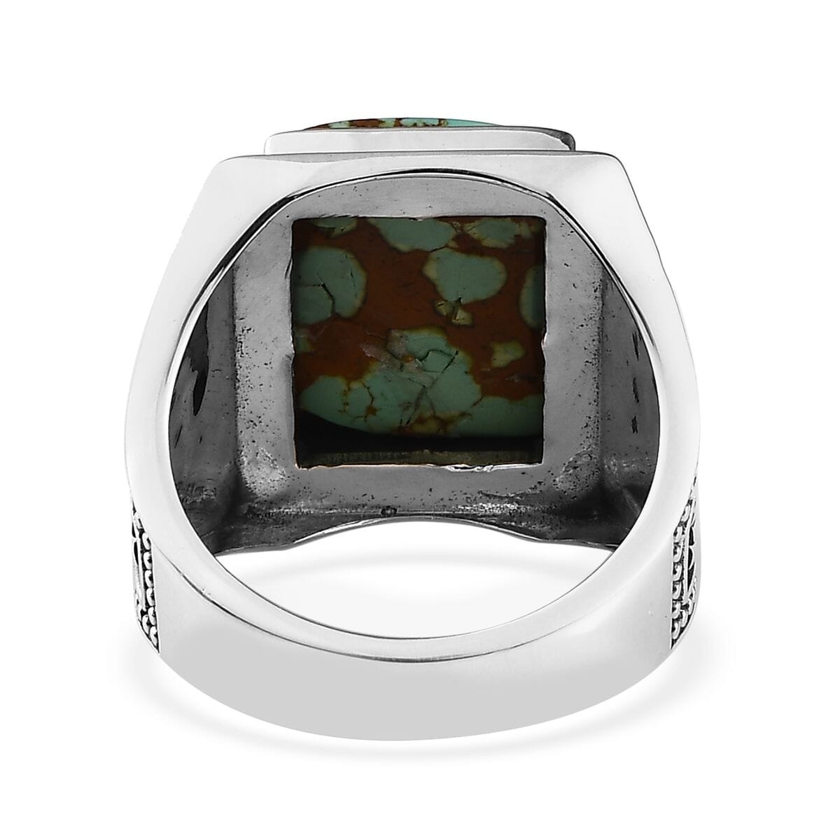Artisan Crafted Royston Turquoise Men's Ring in Sterling Silver 11.40 ctw image number 4