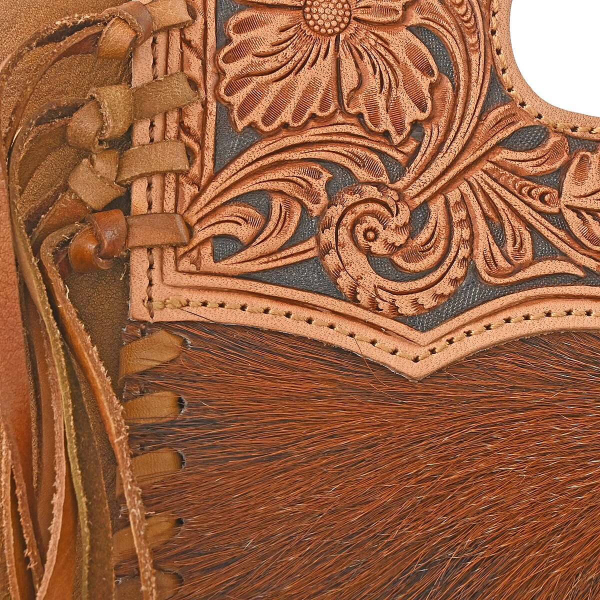 Montana West Brown Genuine Leather & Hair-on Cowhide Doble Handle Shoulder Bag image number 6