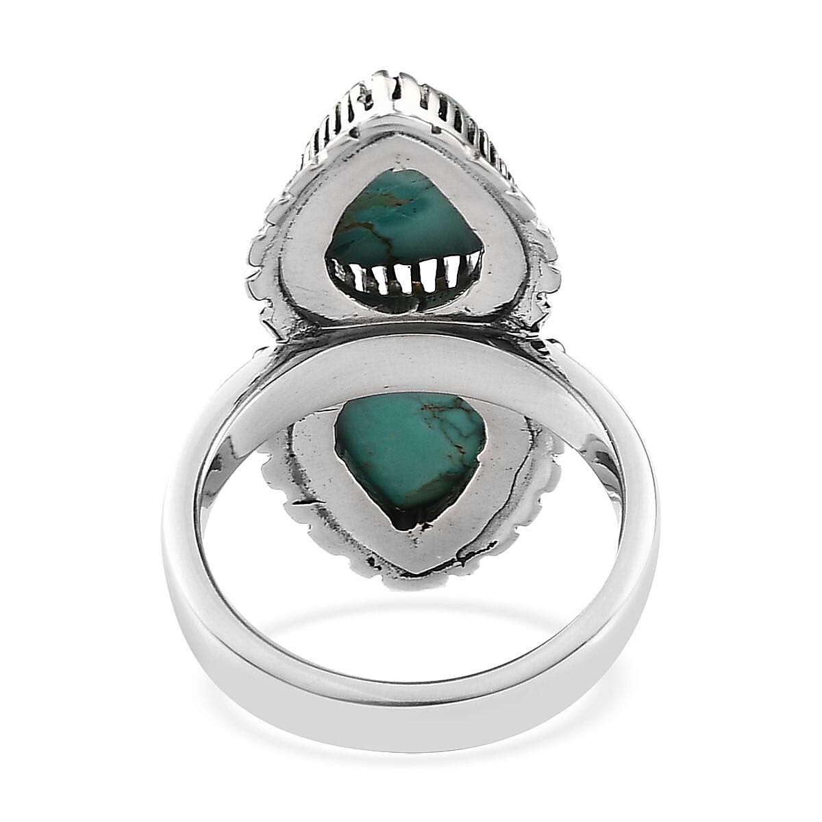 Artisan Crafted Royston Turquoise Ring in Sterling Silver (Size 8.0) 6.35 ctw image number 4