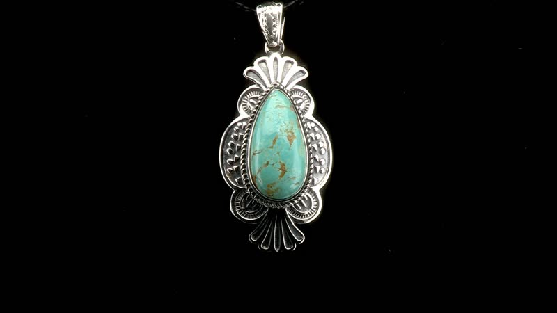 Artisan Crafted Royston Turquoise Pendant in Sterling Silver 8.10 ctw