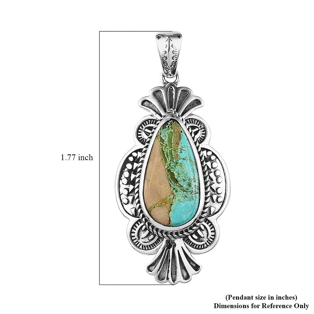 Artisan Crafted Royston Turquoise Pendant in Sterling Silver 8.10 ctw