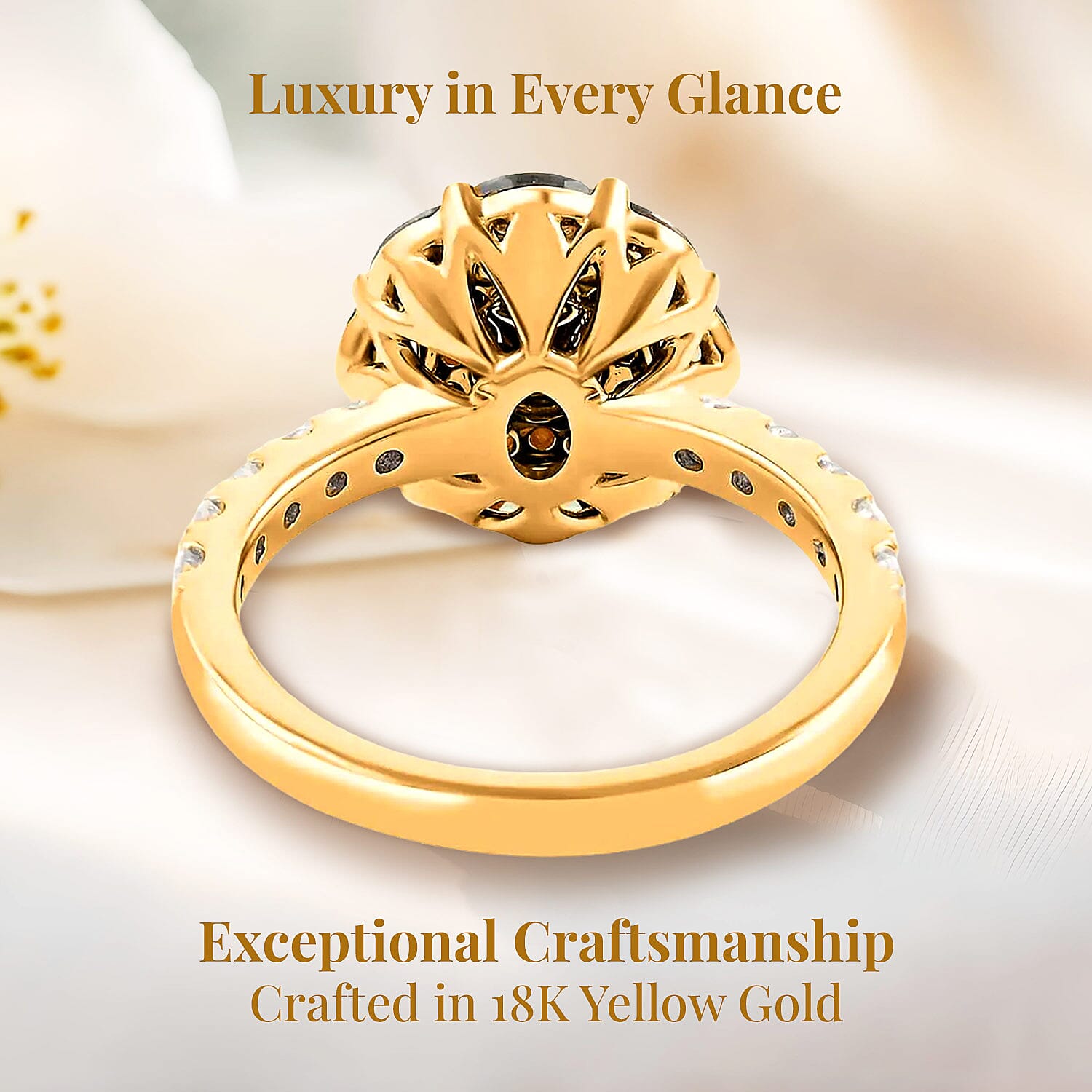 Ankur Treasure Chest Modani 18K Yellow Gold Natural Yellow and White Diamond, Narsipatnam Alexandrite Ring (Size 10.0) 5.15 Grams 1.40 ctw