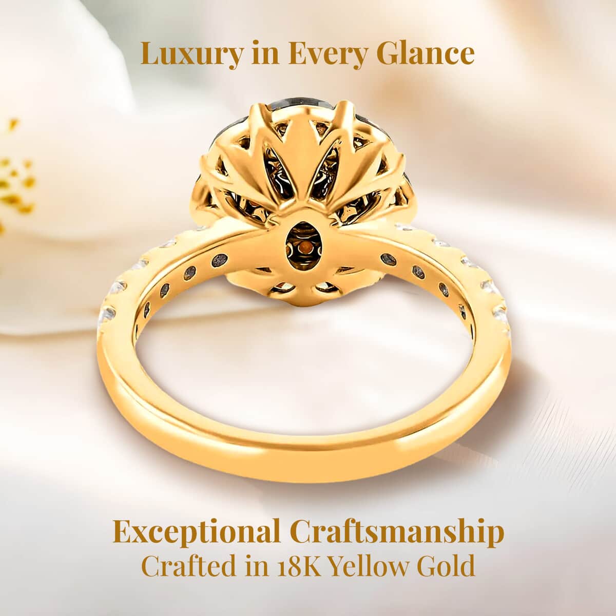 Ankur Treasure Chest Modani 18K Yellow Gold Natural Yellow and White Diamond, Narsipatnam Alexandrite Ring (Size 6.0) 5.15 Grams 1.40 ctw image number 3