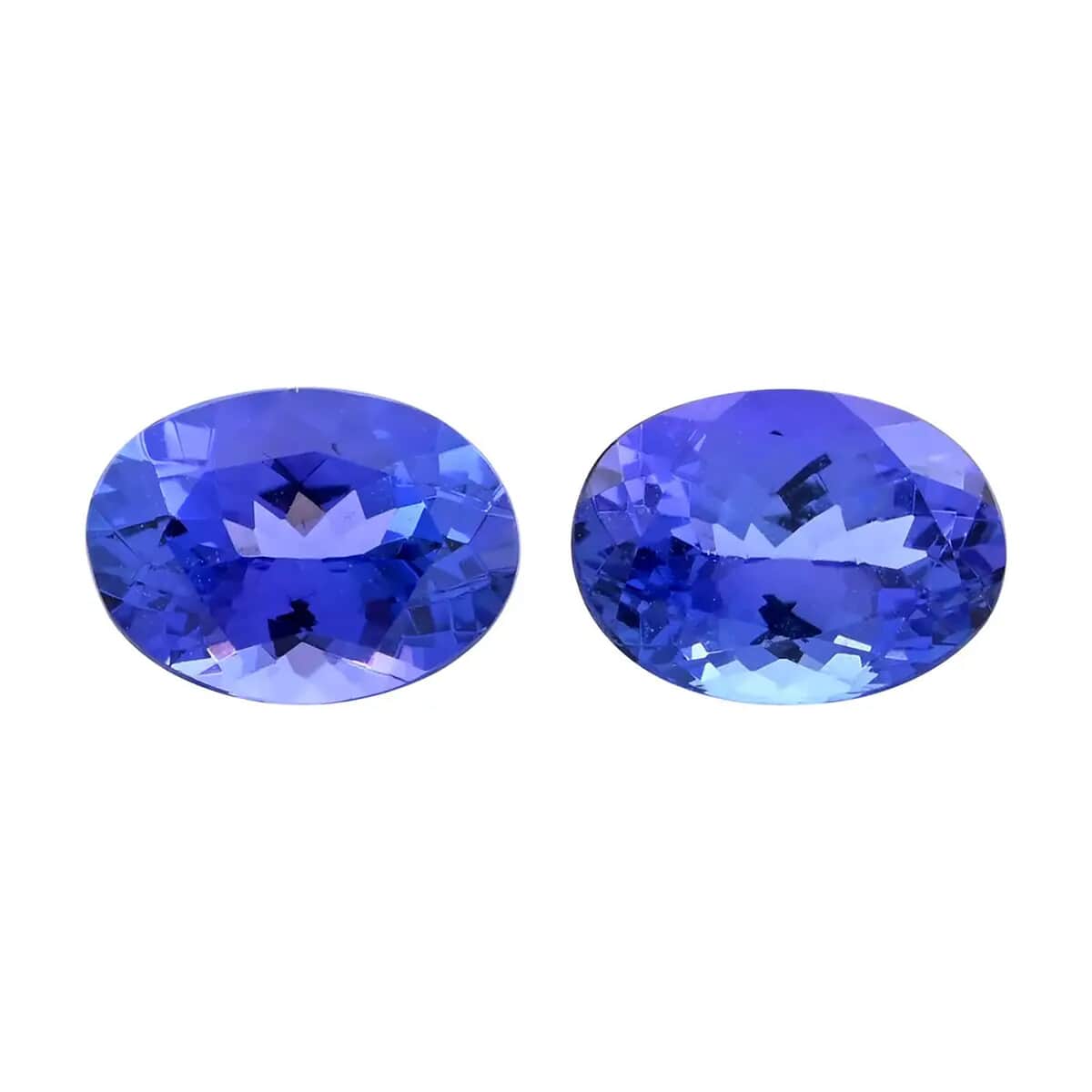 Certified & Appraised AAAA Tanzanite Set of 2 (Ovl 7.5x5.5 mm) 2.00 ctw image number 0