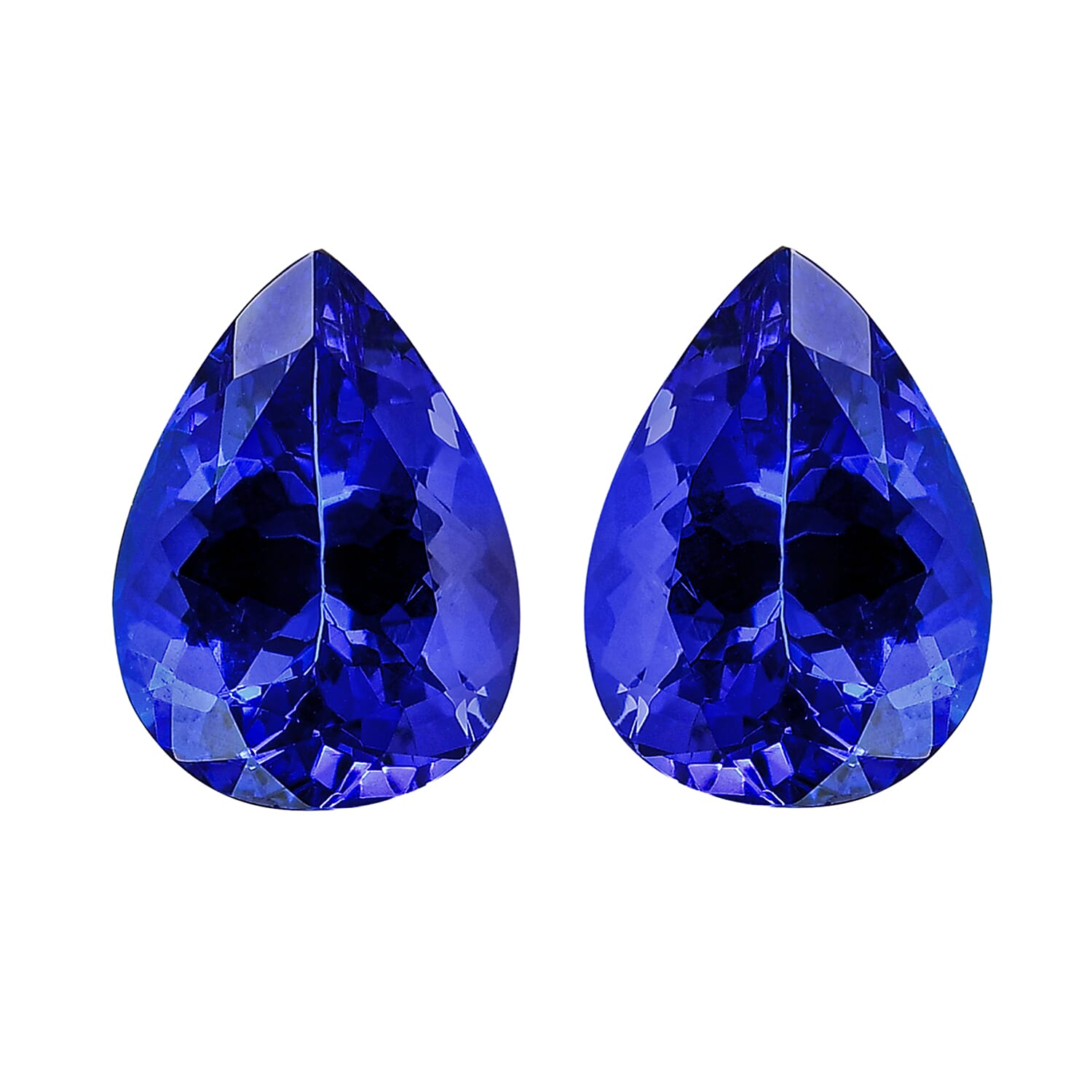 Certified and Appraised AAAA Tanzanite Set of 2 (Pear) 2.00 ctw