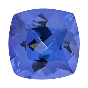 Certified & Appraised AAAA Tanzanite Set of 2, Cushion Shaped Loose Tanzanite 2.00 ctw Set For Earrings Ring Necklace Making, Loose Gemstone Set For Jewelry (Cush 6 mm)