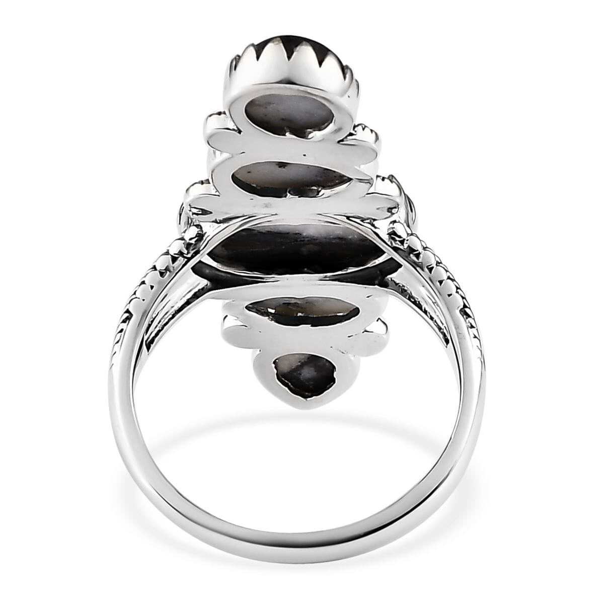 Artisan Crafted White Buffalo Elongated Ring in Sterling Silver 7.85 ctw image number 4