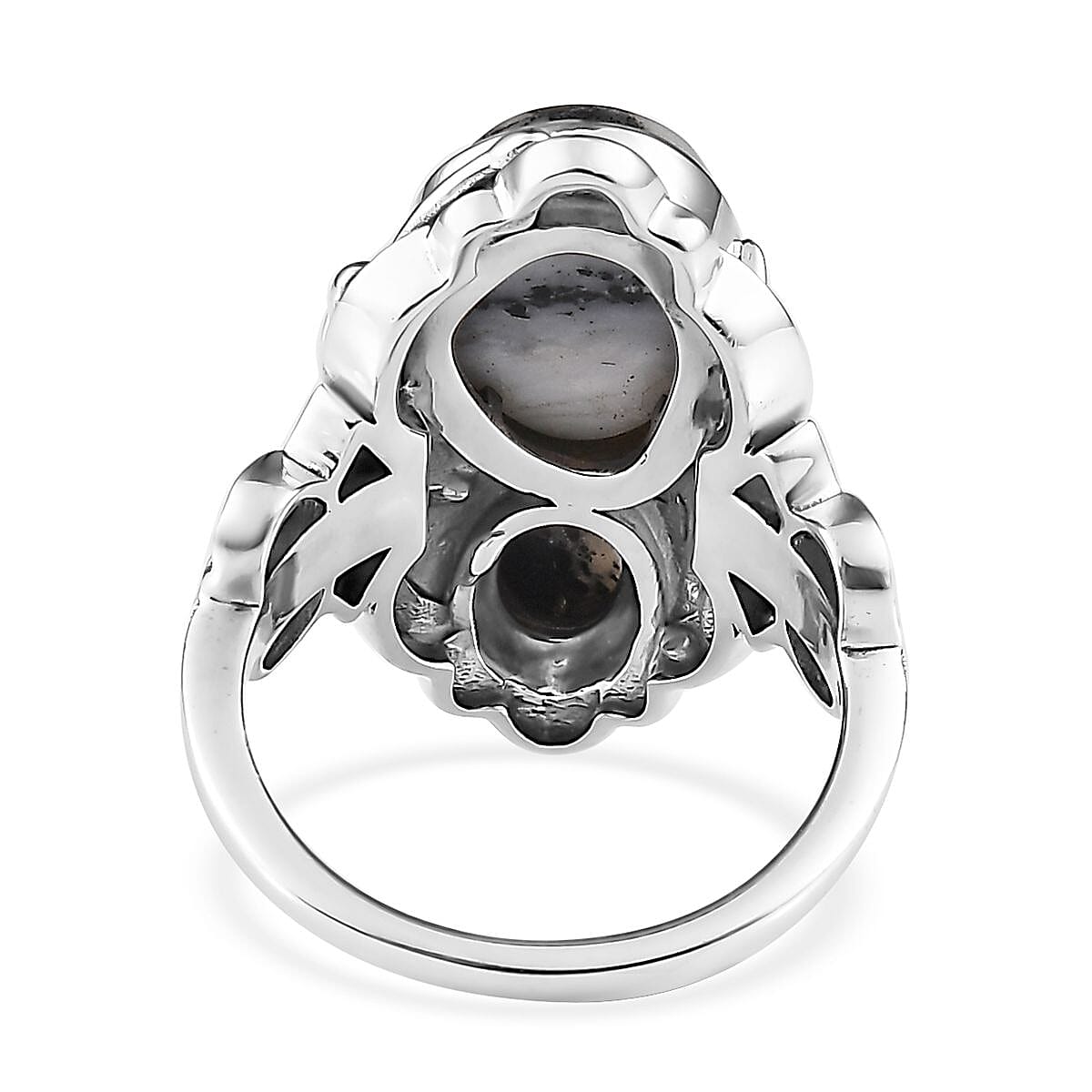 Artisan Crafted White Buffalo Ring in Sterling Silver 4.75 ctw image number 4
