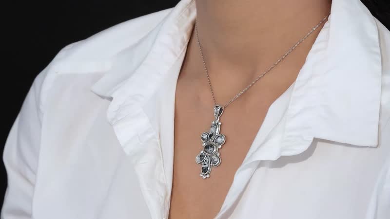 Artisan Crafted White Buffalo 7.65 ctw Pendant without Chain in Sterling Silver