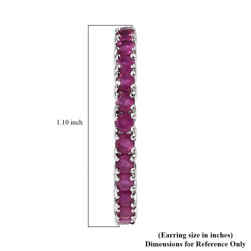 Karis Ruby Inside Out Hoop Earrings in Platinum Bond 3.90 ctw