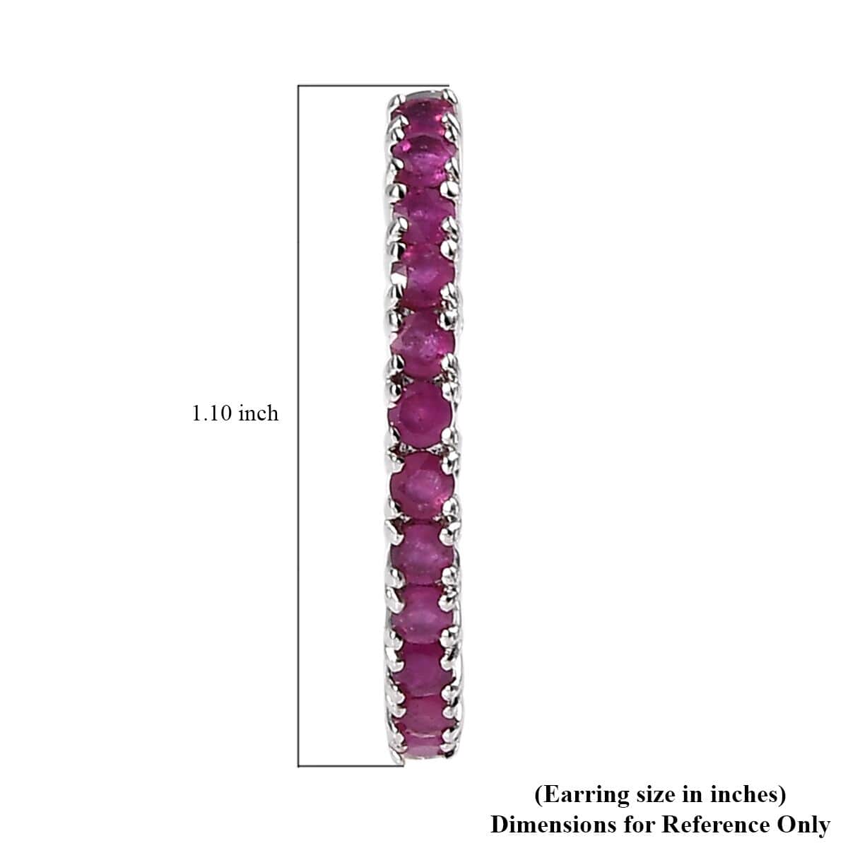 Karis Ruby Inside Out Hoop Earrings in Platinum Bond 3.90 ctw image number 4
