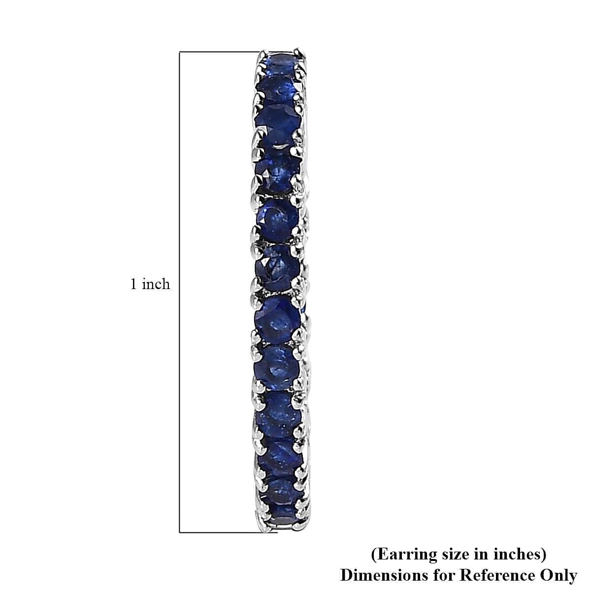 Karis Blue Sapphire Inside Out Hoop Earrings in Platinum Bond 3.90 ctw image number 3
