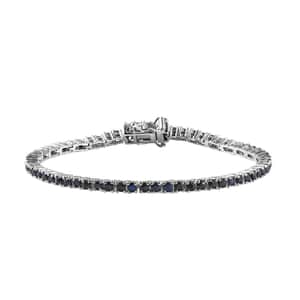 Karis Blue Sapphire Tennis Bracelet in Platinum Bond (7.25 In) 7.10 ctw