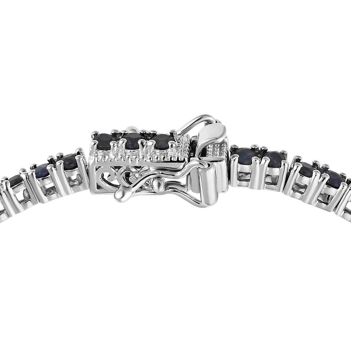 Karis Blue Sapphire Tennis Bracelet in Platinum Bond (7.25 In) 7.10 ctw image number 3