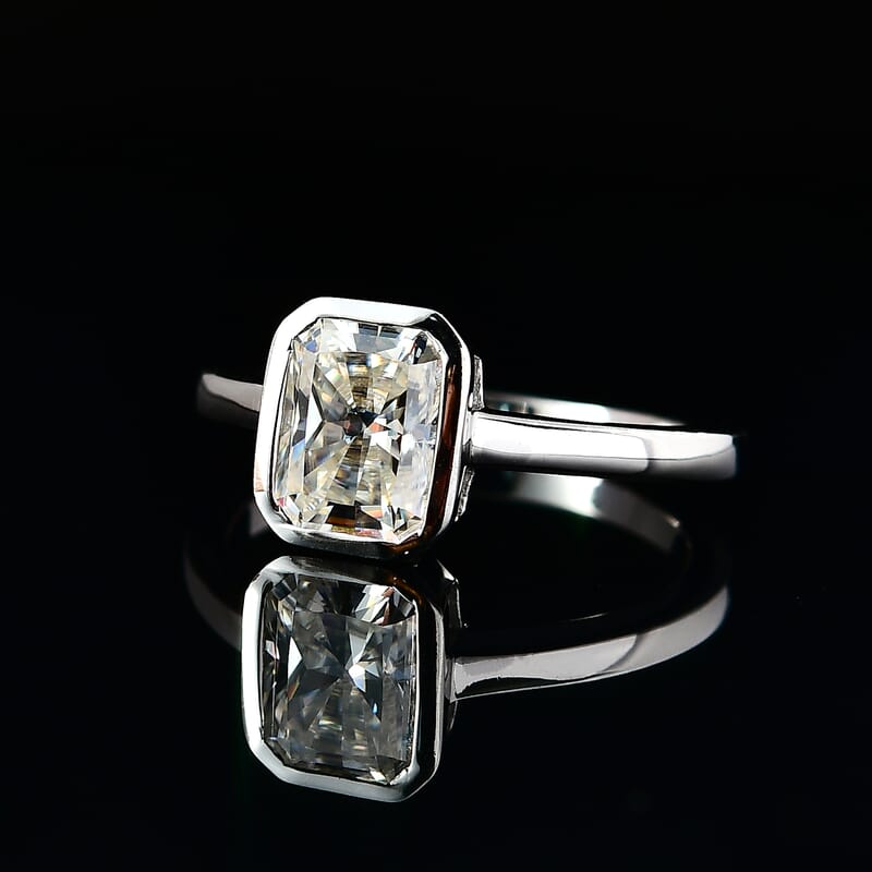 Moissanite 1.70 ctw Solitaire Ring in Platinum Over Sterling Silver (Size 6.0)