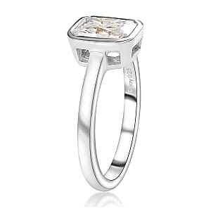 Moissanite 1.70 ctw Solitaire Ring in Platinum Over Sterling Silver (Size 6.0)