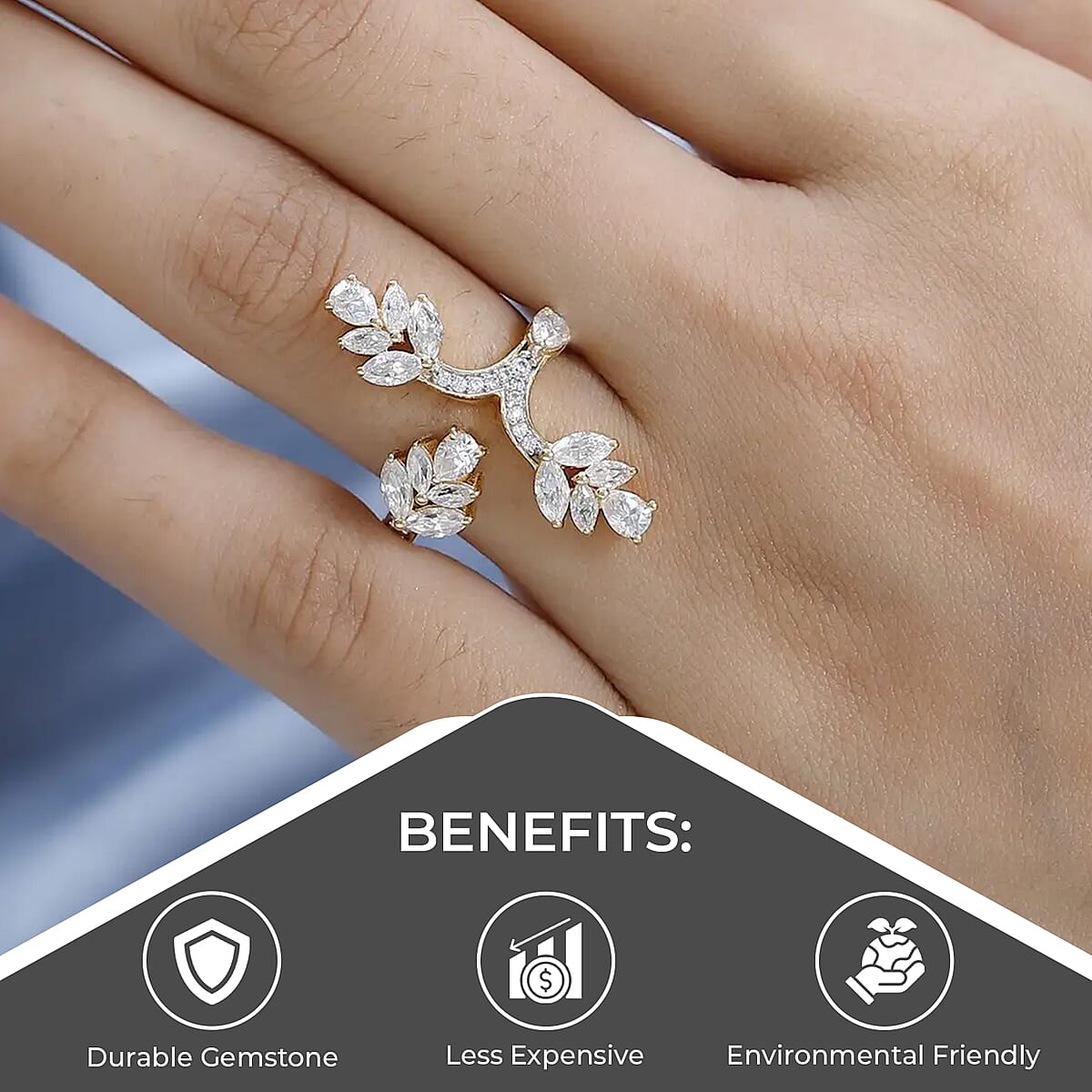 Moissanite Ring in Vermeil YG Over Sterling Silver (Size 6.0) 1.90 ctw image number 3