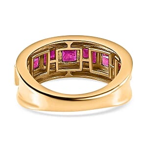African Ruby 1.97 ctw Band Ring in 14K YG Over Sterling Silver (Size 5.5)