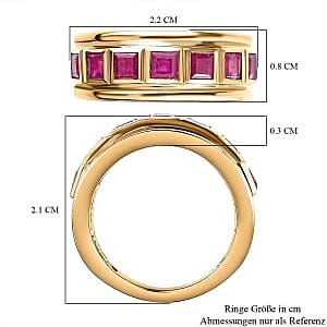African Ruby 1.97 ctw Band Ring in 14K YG Over Sterling Silver (Size 5.5)