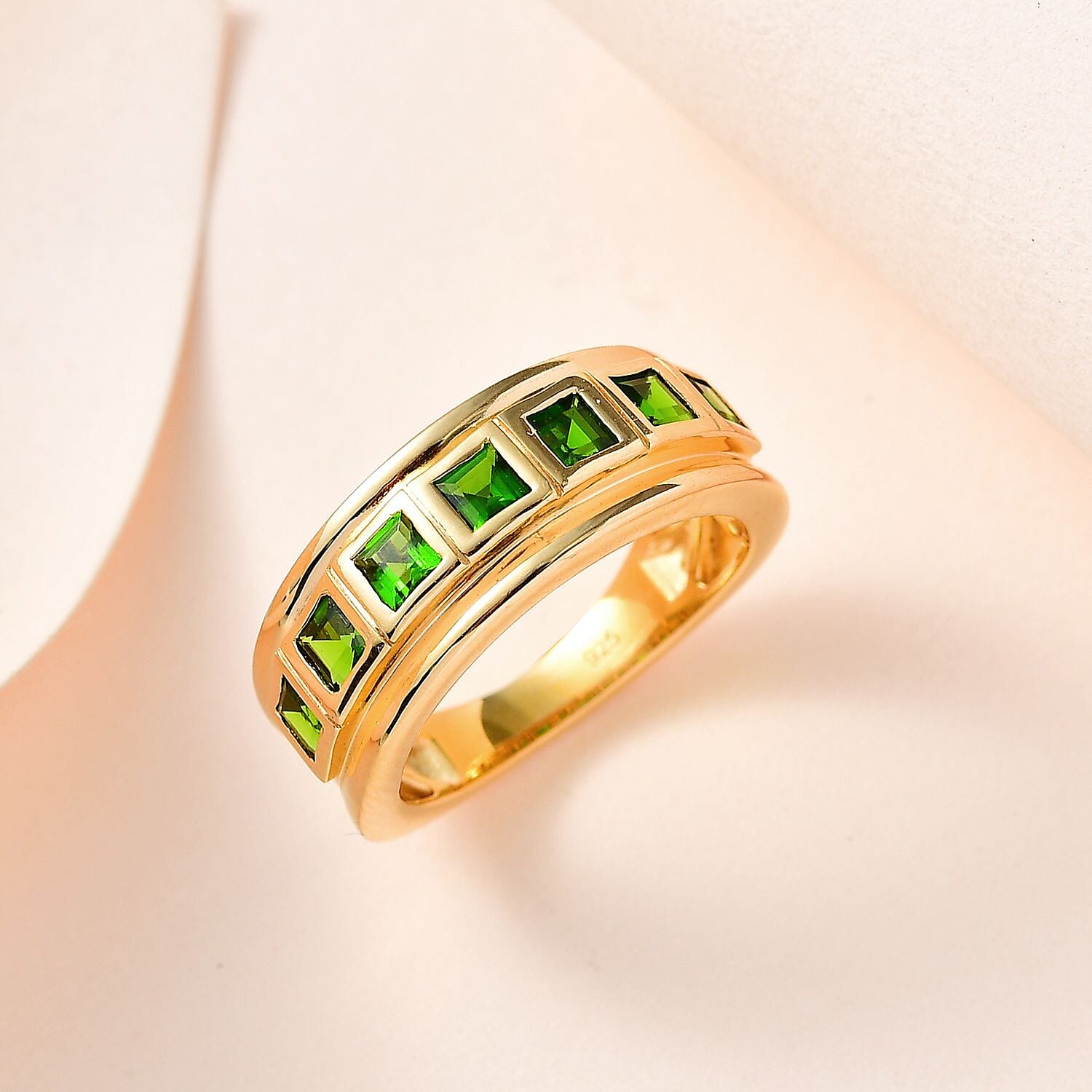 Chrome Diopside 1.25 ctw Ring in 14K YG Over Sterling Silver (Size 11.5)
