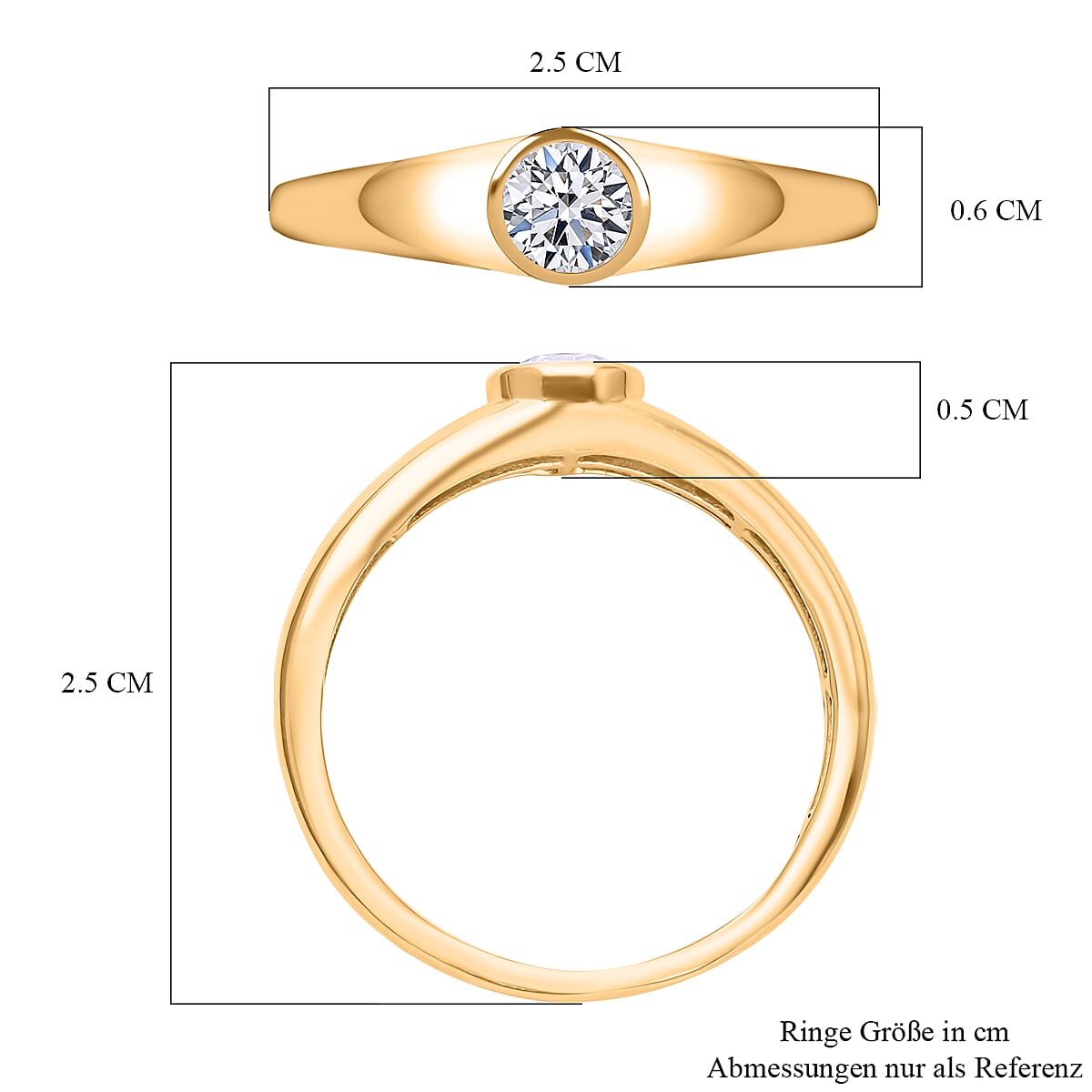 Lab Grown Diamond G-H VS 0.50 ctw Ring in 14K Yellow Gold (Size 8.0)