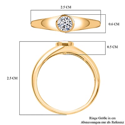 Lab Grown Diamond G-H VS 0.50 ctw Ring in 14K Yellow Gold (Size 8.0)