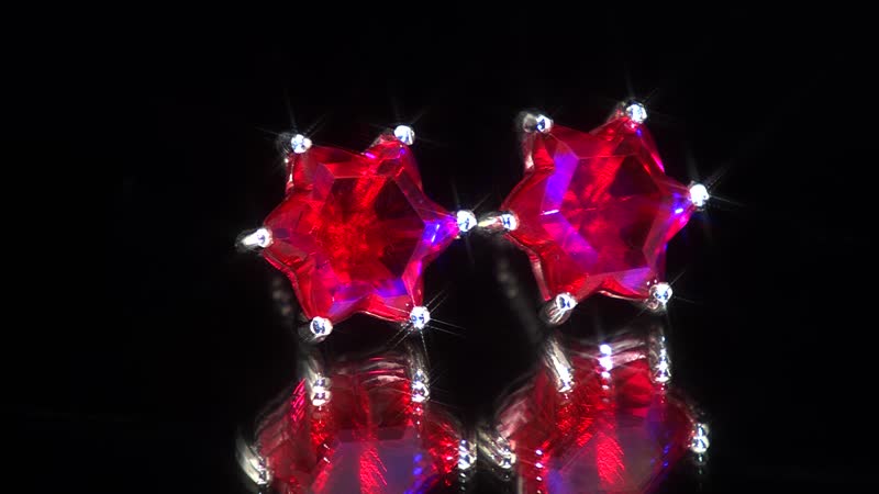 Volcanic Quartz (Triplet) Star Stud Earrings in Platinum Over Sterling Silver 9.30 ctw
