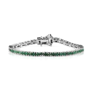 Karis Emerald Tennis Bracelet in Platinum Bond (6.50 In) 3.50 ctw