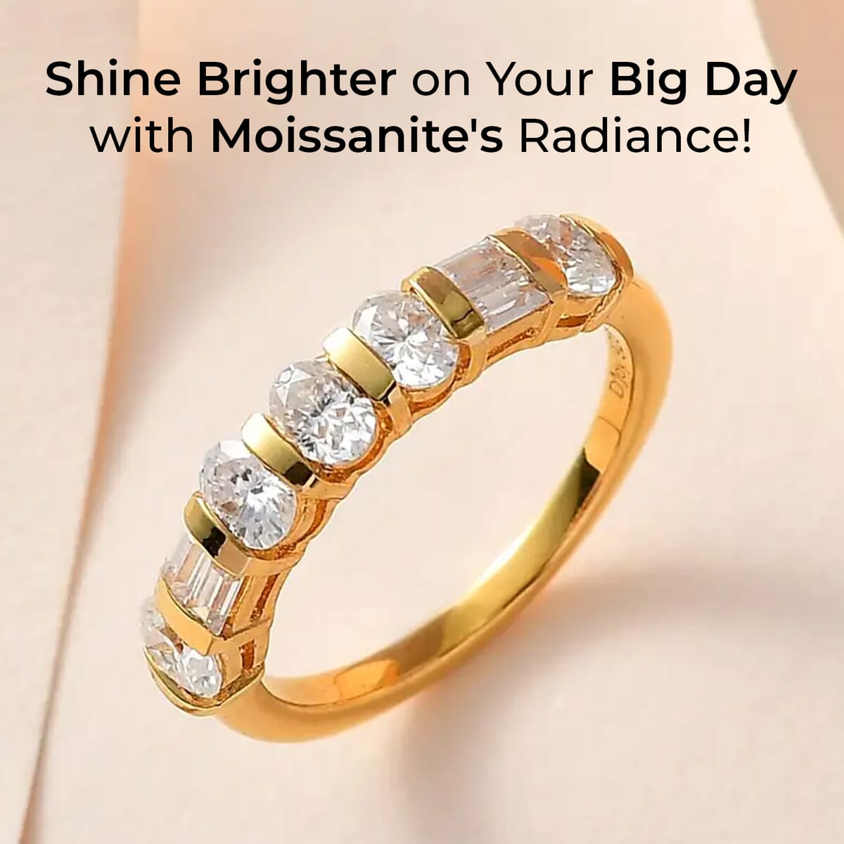 Moissanite Ring in Vermeil Yellow Gold Over Sterling Silver (Size 6.0) 1.00 ctw image number 1