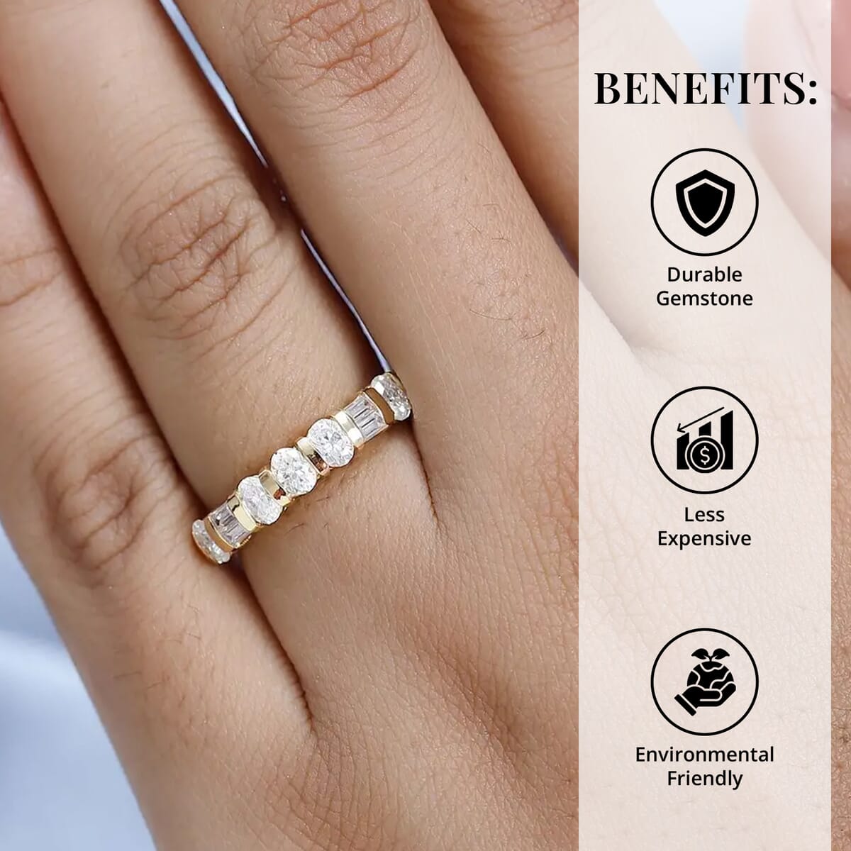 Moissanite Ring in Vermeil Yellow Gold Over Sterling Silver (Size 6.0) 1.00 ctw image number 3