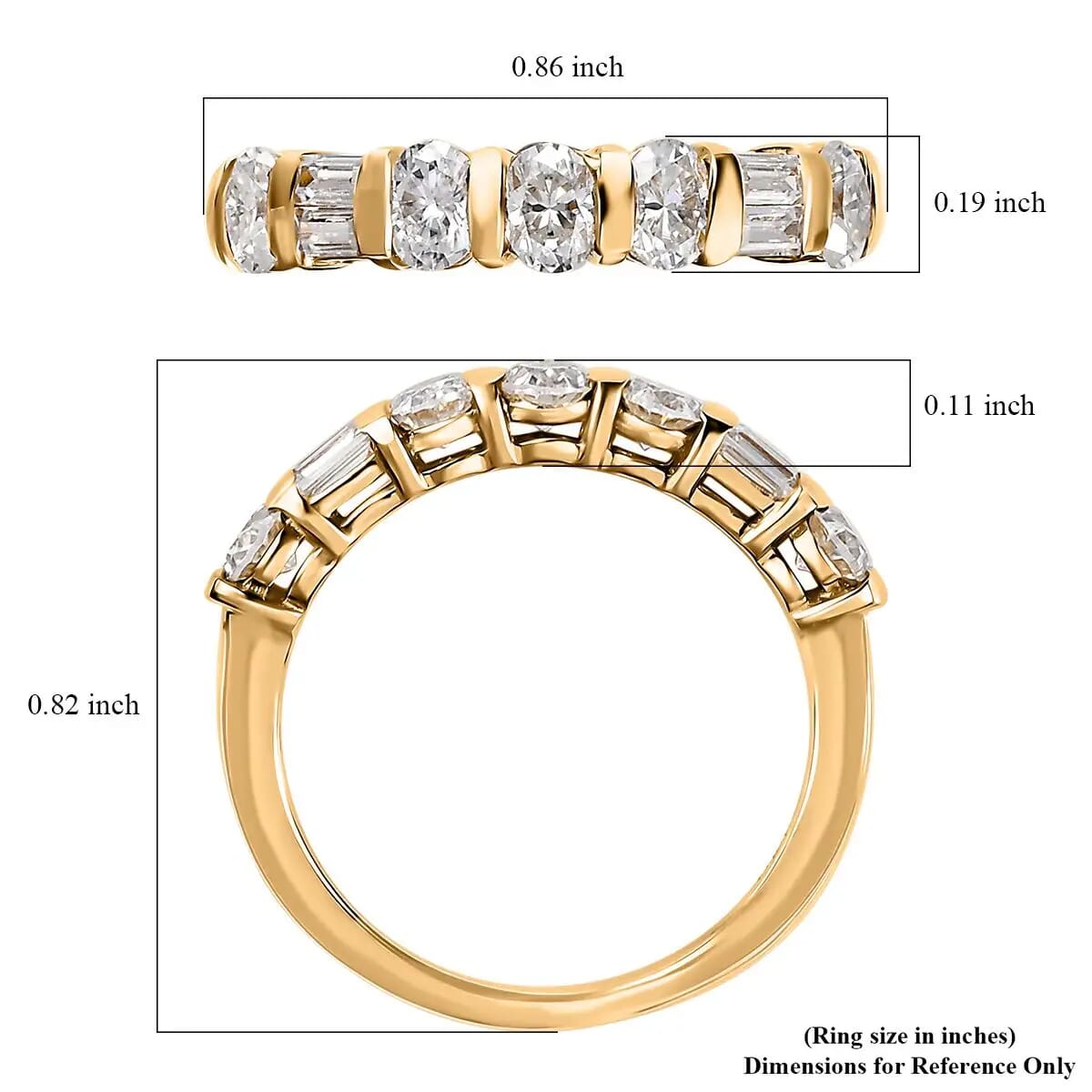 Moissanite Ring in Vermeil Yellow Gold Over Sterling Silver (Size 6.0) 1.00 ctw image number 6