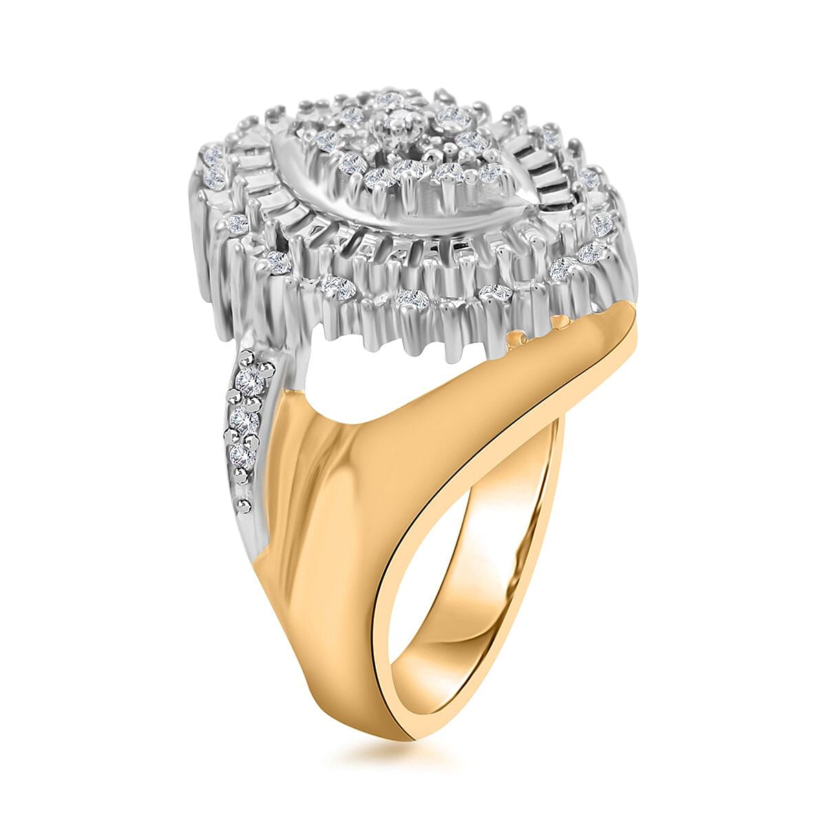 Diamond Ring in 14K YG and Platinum Over Sterling Silver 0.25 ctw